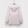 European and American cross-border women's autumn and winter parka, long-sleeved solid color fleece hooded jacket, zipper pocket details Picture